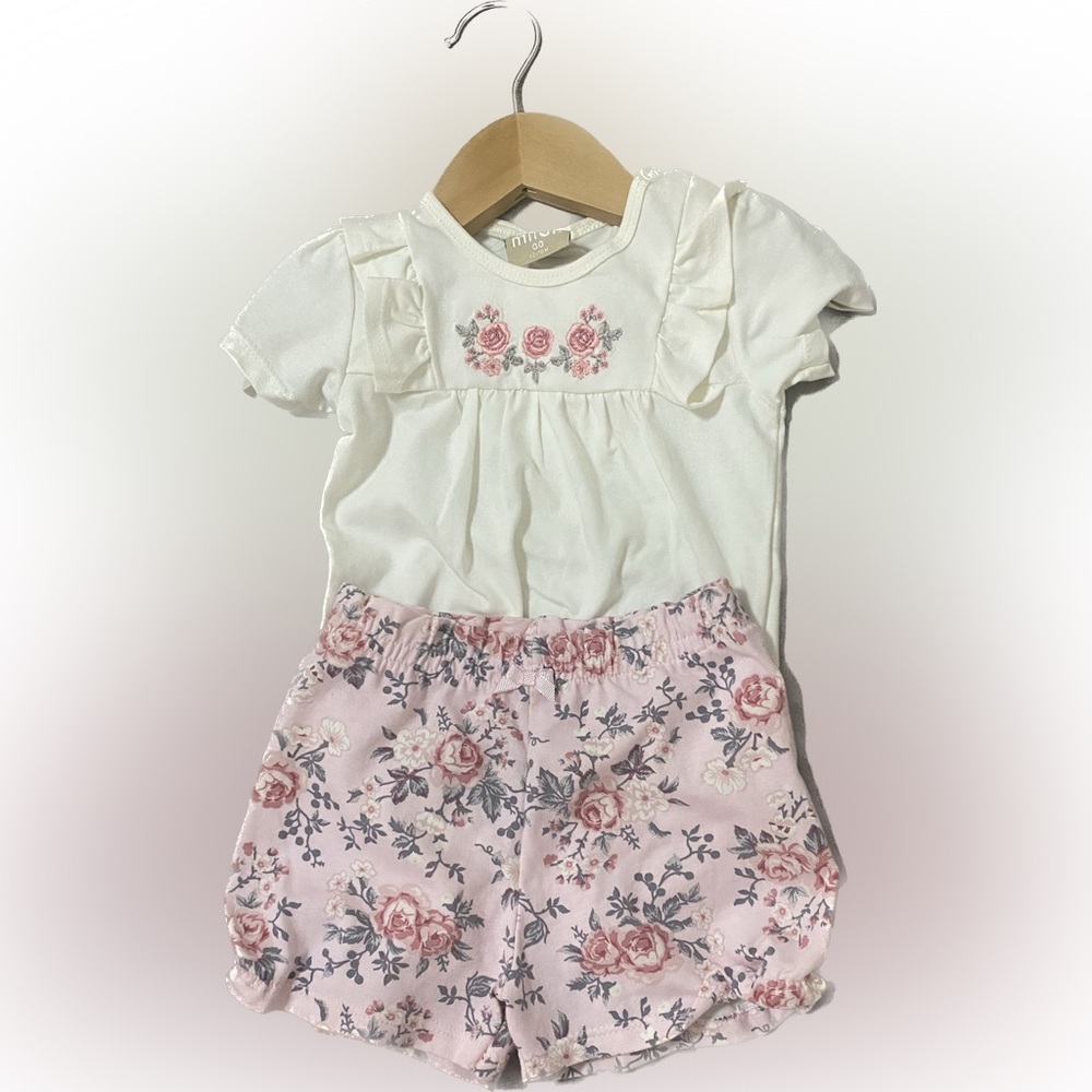 Milon 2-Piece Floral Baby Girl Outfit – Adorable & Elegant! (Size 12-18M)